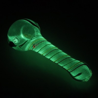 GLASS PIPE RASTA ART GLOW IN DARK GP946 1CT